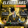 {Продление платной подписки} ElevenLabs Creator/Pro/Scale/Business на вашем счете