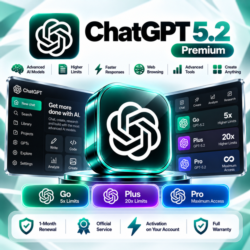 ChatGPT 5.2 Premium — Go, Plus и Pro (лимиты 5x/20x) | Продление на 1 месяц | Официал