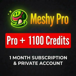 Meshy AI Pro Аккаунт 30 Дней 1100 Кредитов