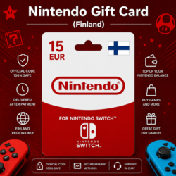 Nintendo Gift Card (Финляндия) 15–100 EUR | Код пополнения Nintendo