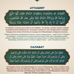 Мощный плакат «Ат-Тахият   Салават» — для ежедневных молитв (PDF, A3/A4)