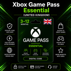Xbox Game Pass Essential (Великобритания) 3–12 месяцев | Код активации Xbox