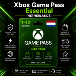 Xbox Game Pass Essential (Нидерланды) 1–12 месяцев | Код активации Xbox
