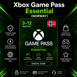 Xbox Game Pass Essential (Норвегия) 3–12 месяцев | Код активации Xbox