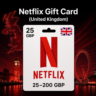 Netflix Gift Card (Великобритания) 25–200 GBP | Код пополнения