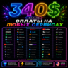 340$ US Карта для оплаты на любых сервисах • Баланс в USD