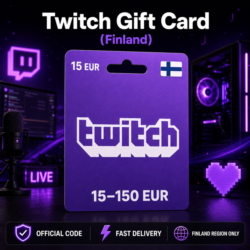 Twitch Gift Card (Финляндия) 15–150 EUR | Код пополнения