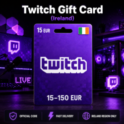 Twitch Gift Card (Ирландия) 15–150 EUR | Код пополнения