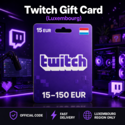 Twitch Gift Card (Люксембург) 15–150 EUR | Код пополнения