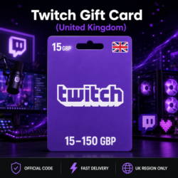 Twitch Gift Card (Великобритания) 15–150 GBP | Код пополнения