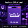 Twitch Gift Card (Великобритания) 15–150 GBP | Код пополнения