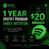 Приглашение на Spotify Premium Family | 12 месяцев (1 год)