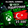 Xbox Gift Card 25-300 TRY Турция Карта Пополнения