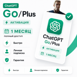 ChatGPT Plus/Go 1 Месяц на ВАШ АККАУНТ l Гарантия