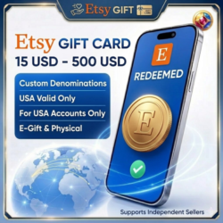 Подарочная карта Etsy от 15 до 500 долларов США (США)