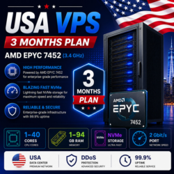 США VPS - 3 Месяца | AMD 2xEPYC 7452 | Быстрый NVMe | Порт 2 Гбит/с
