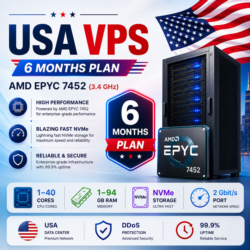 США VPS - 6 Месяцев | AMD 2xEPYC 7452 | Быстрый NVMe | Порт 2 Гбит/с