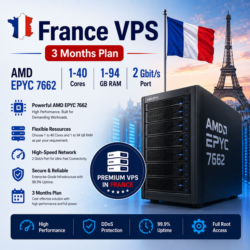 Франция VPS - 3 Месяца | AMD EPYC 7662 | Быстрый NVMe | Порт 2 Гбит/с