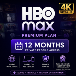 Подписка на HBO Max Premium 4K UHD – 12 месяцев | Доступ к приватному профилю