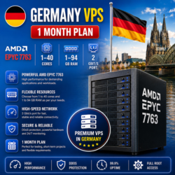 Германия VPS - 1 Месяц | AMD EPYC 7763 | Быстрый NVMe | Порт 2 Гбит/с