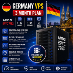 Германия VPS - 3 Месяца | AMD EPYC 7763 | Быстрый NVMe | Порт 2 Гбит/с