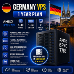 Германия VPS - 1 Год | AMD EPYC 7763 | Быстрый NVMe | Порт 2 Гбит/с