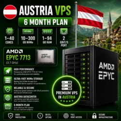 Австрия VPS - 6 Месяцев | AMD EPYC 7713 | Быстрый NVMe | Порт 2 Гбит/с