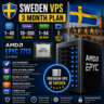 Швеция VPS - 3 Месяца | AMD EPYC 7713 | Быстрый NVMe | Порт 2 Гбит/с