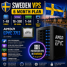 Швеция VPS - 6 Месяцев | AMD EPYC 7713 | Быстрый NVMe | Порт 2 Гбит/с