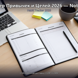 Трекер Привычек и Целей 2026 — Notion шаблон   Excel трекер саморазвития