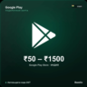 Google Play Gift Card Индия INR от 50 до 1500 рупий Автовыдача кода 24/7