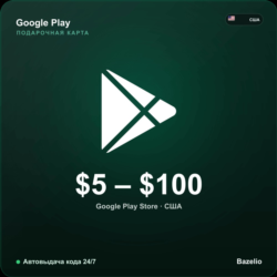 Google Play подарочный код США USD от 5 до 100 долларов Автовыдача кода 24/7
