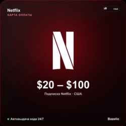 Netflix подарочная карта США USD от 20 до 100 долларов Автовыдача кода 24/7