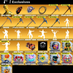 Мгновенный доступ • FN (все платформы) • 221 skins • Gold Midas • Полный доступ