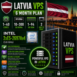 Латвия VPS - 6 Месяцев | Intel 2xE5-2697Av4 | Быстрый NVMe | Порт 2 Гбит/с