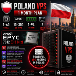 Польша VPS - 1 Месяц | AMD EPYC 7B12 | Быстрый NVMe | Порт 2 Гбит/с