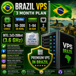 Бразилия VPS - 3 Месяца | Intel 2xE5-2696v4 | Быстрый NVMe | Порт 2 Гбит/с