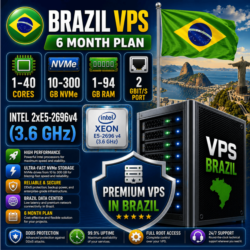 Бразилия VPS - 6 Месяцев | Intel 2xE5-2696v4 | Быстрый NVMe | Порт 2 Гбит/с