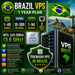 Бразилия VPS - 1 Год | Intel 2xE5-2696v4 | Быстрый NVMe | Порт 2 Гбит/с