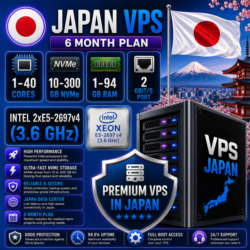 Япония VPS - 6 Месяцев | Intel 2xE5-2697Av4 | Быстрый NVMe | Порт 2 Гбит/с