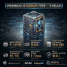 8 GB KVM VPS - 1 Год | 7 vCPU | 150 GB SSD | 8 GB RAM | 1Gbps