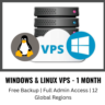 Windows и Linux VPS на 1 месяц — бэкап бесплатно, полный админ-доступ, 12 локаций