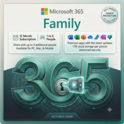 Microsoft Office 365 Family "Ключ" 6 пользователей 12 месяцев