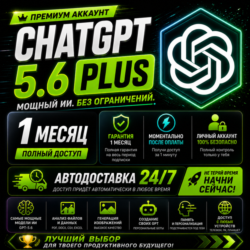 АВТО | ChatGPT PLUS 5.6 | 1 месяц | GPT 5.6   кодекс | 1 минута | 24/7