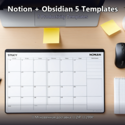 Notion   Obsidian 5 Templates — Шаблоны для продуктивности