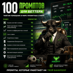 100 промптов ChatGPT для беттеров — AI Betting Pro 2026: ставки, прогнозы