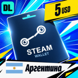 Steam Wallet Аргентина 5 USD    цифровой код — автовыдача 24/7