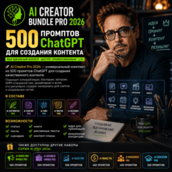 500 промптов ChatGPT для создания контента — AI Creator Bundle Pro 2026
