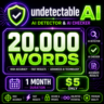 Undetectable AI — AI Detector и AI Checker | 20 000 слов | 1 месяц