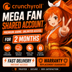 Crunchyroll  Общий аккаунт Mega Fan на 2 месяц  Быстрая доставка   Гарантия